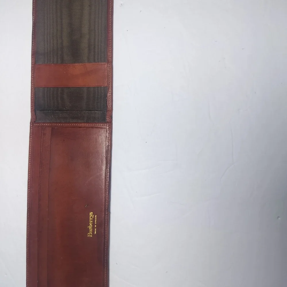 Vintage Burberrys of London Nova Check Bifold Wallet Brown Leather Made England